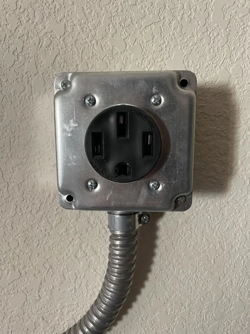 NEMA 14-50 outlet installed for Smart Home Electrical in Hideaway